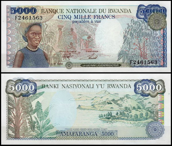 Руанда 5000 франков 1988 (UNC Pick 22)