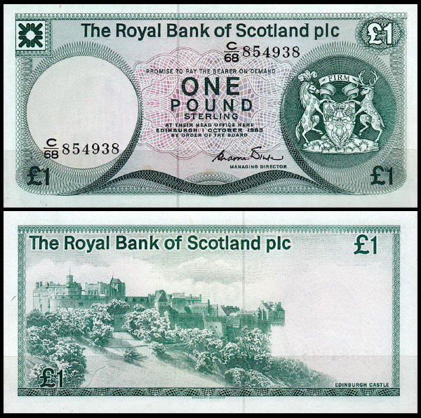 Шотландия 1 фунт 1983 (UNC Pick 341b)
