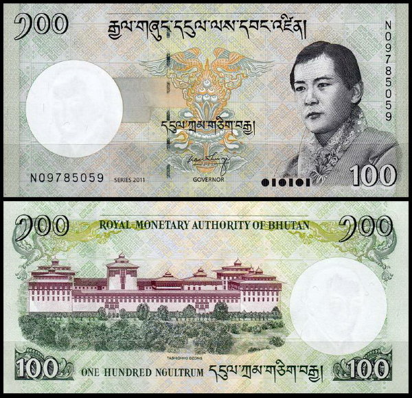 Бутан 100 нгултрум 2011 (UNC Pick 32)