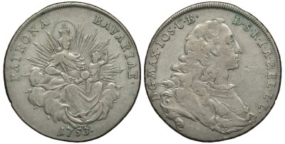 Бавария 1/2 талера 1753 Максимилиан III Иосиф (1745-1777)