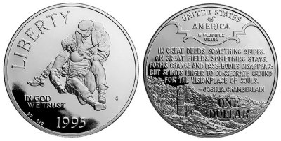 США, 1 доллар 1995 год, Гражданская война за независимость, ПРУФ