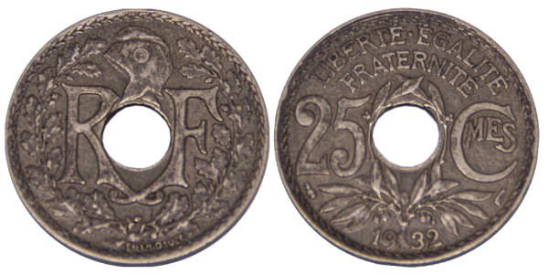 Франция, 25 сантимов 1932 год