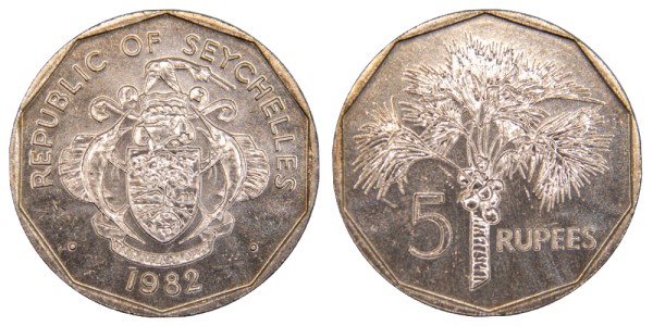 Сейшельские острова, 5 рупий 1982 год