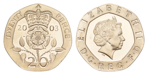 Англия, 20 пенсов 2003 год