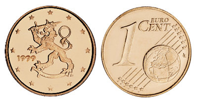 Финляндия, 1 цент 1999 (UNC, медь)