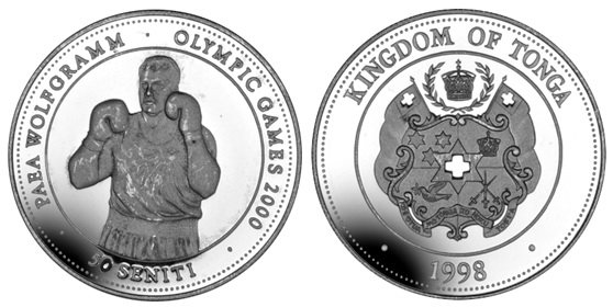 Тонга, 50 сенити 1998 (PROOF, серебро) XXVII летние Олимпийские игры в Сиднее, Бокс