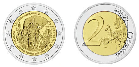 Греция, 2 евро 2013 год, 100 лет воссоединения Крита с Грецией