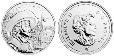 Канада, 1 доллар 2008 год, 400 лет городу Квебек