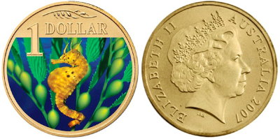 Австралия, 1 доллар 2007 (UNC, бронза) Морской конёк