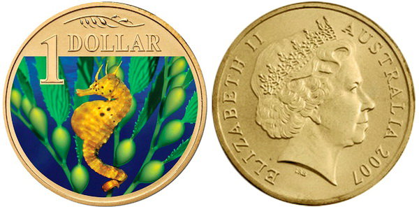 Австралия, 1 доллар 2007 (UNC, бронза) Морской конёк