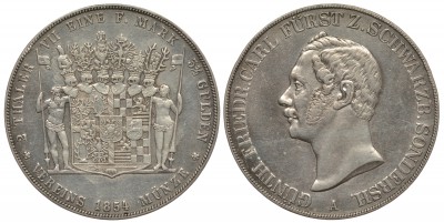 Шварцбург-Зондерхаузен, 2 талера 1854 год