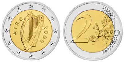 Ирландия, 2 евро 2009 (UNC, биметалл)