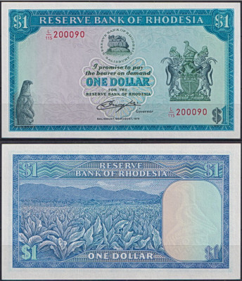 Родезия 1 доллар 1979 (UNC Pick 38)
