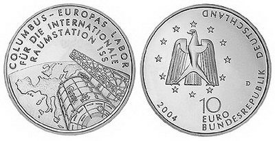 Германия, 10 евро 2004 D (UNC) Международная космическая станция