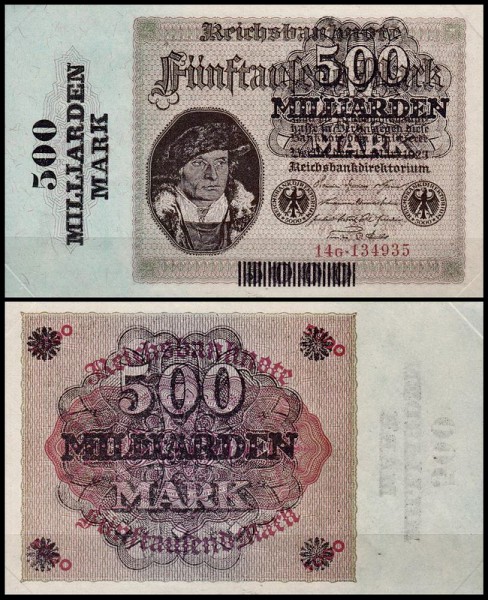 Германия 500.000.000.000 марок 1923 AUNC P.124