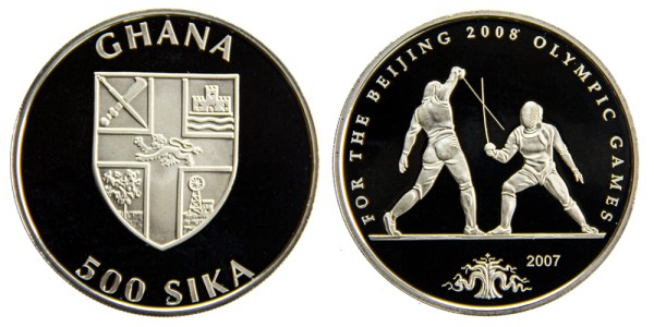 Гана, 500 сика,  2007 год Фехтование