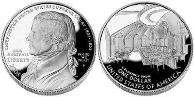 США, 1 доллар 2005 год, Джон Маршалл, ПРУФ
