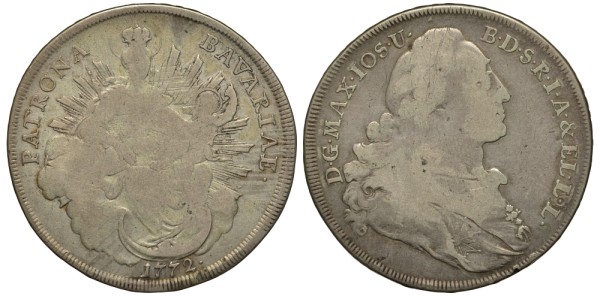Бавария 1 талер 1772 Максимилиан III Иосиф (1745-1777)