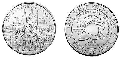 США, 1 доллар 2002 год, Военная академия Вест-Пойнт