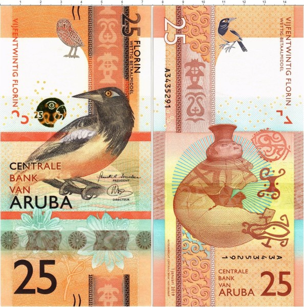 Аруба 25 флорин 2019 (UNC Pick 22)