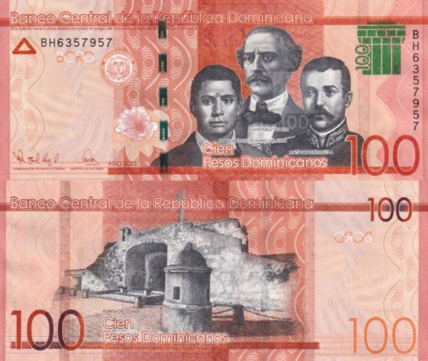 Доминикана 100 песо 2023 (UNC Pick 190)