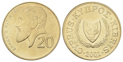 Кипр, 20 центов 2001 год