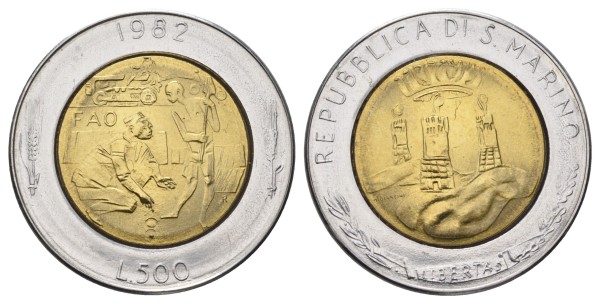 Сан Марино, 500 лир 1982 год