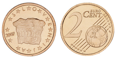 Словения, 2 цента 2007 (UNC, медь)