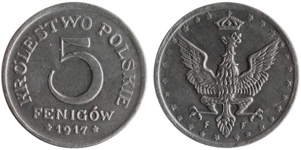 Польша, 5 фенигов 1917 год