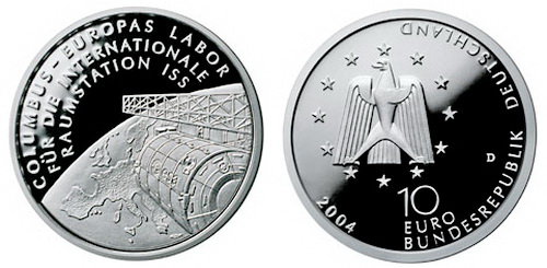 Германия, 10 евро 2004 D (PROOF) Международная космическая станция