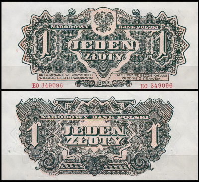 Польша 1 злотый 1944 (UNC Pick 105a)