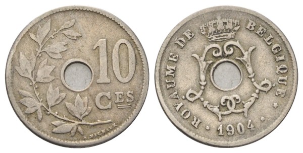 Бельгия, 10 сантимов 1904 год