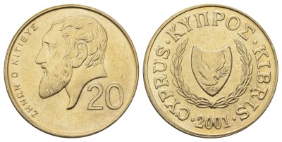 Кипр, 20 центов 2001 год