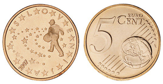 Словения, 5 центов 2007 (UNC, медь)