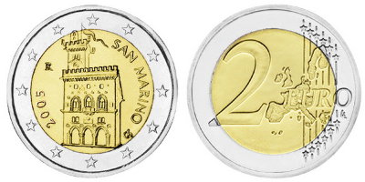 Сан Марино, 2 евро 2005 (UNC, биметалл)