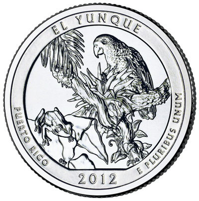 США, 25 центов 2012 год, Национальный лес Эль-Юнке