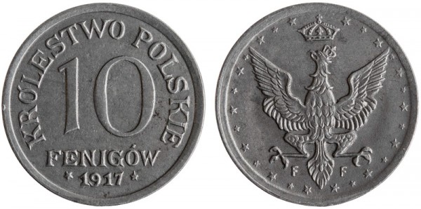 Польша, 10 фенигов 1917 год