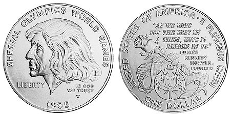 США, 1 доллар 1995 год, IX Всемирные специальные Олимпийские Игры в США