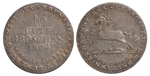 Ганновер 16 гутергрошей 1824