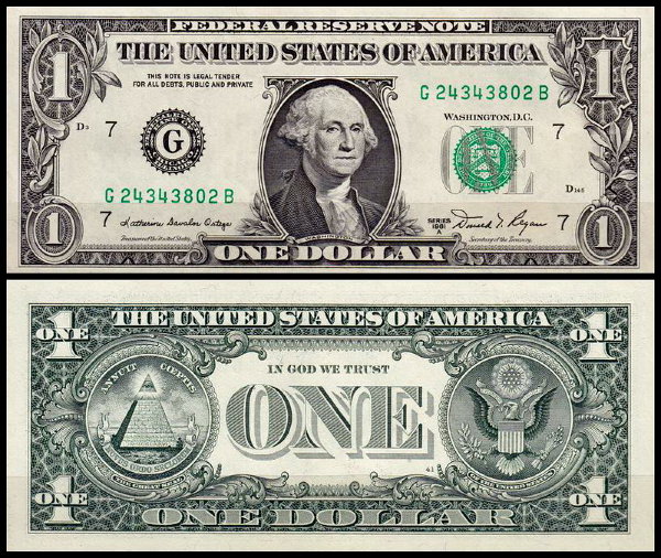США 1 доллар 1981A (UNC Pick 468b) Federal Reserve Note