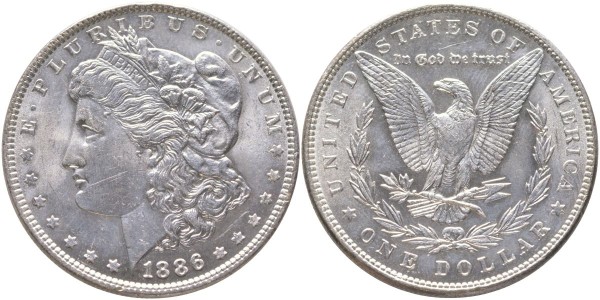 США, 1 доллар 1886 год