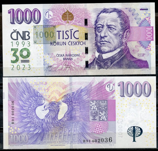 Чехия 1000 крон 2023 (UNC Pick 31)