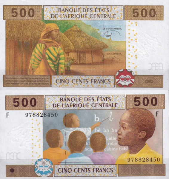 Экваториальная Гвинея 500 франков 2002 (UNC Pick 506F)