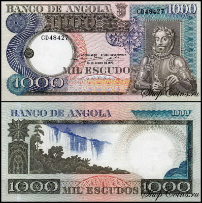 Ангола 1000 эскудо 1973 (UNC Pick 108)