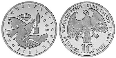Германия, 10 марок 1998 год, Вестфальский мир