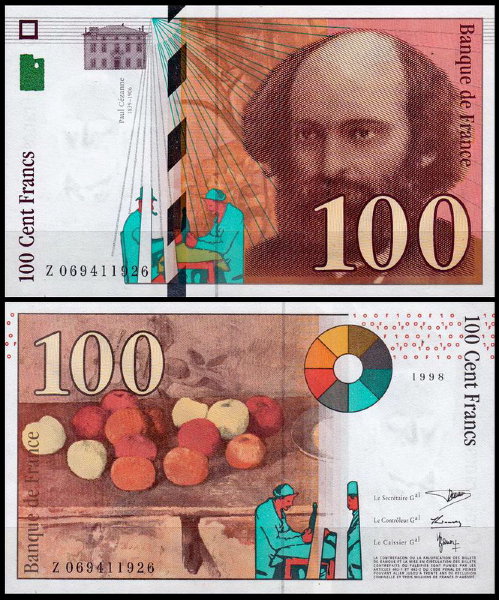 Франция 100 франков 1998 (UNC Pick 158)
