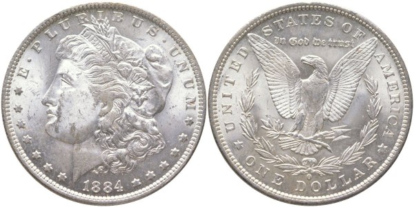 США, 1 доллар 1884-O год