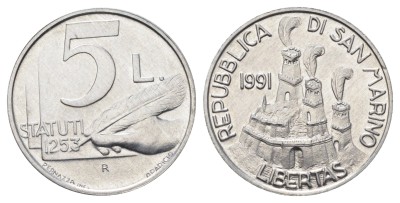 Сан Марино, 5 лир 1991 год