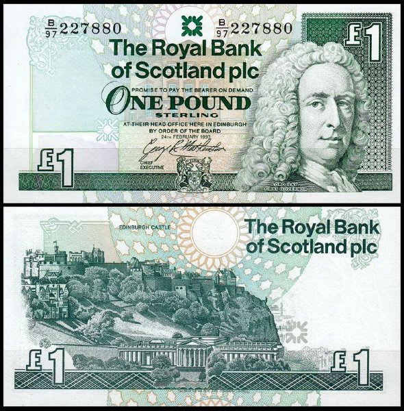 Шотландия 1 фунт 1993 (UNC Pick 351c)