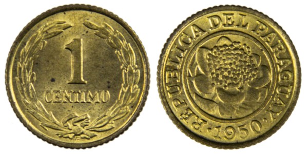 Парагвай 1 сентимо 1950 год
